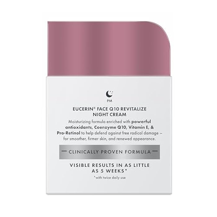 Eucerin Q10 Anti-Wrinkle Night Cream + Pro-Retinol, Facial Cream for Sensitive Skin, 1.7 Oz Jar - Image 4