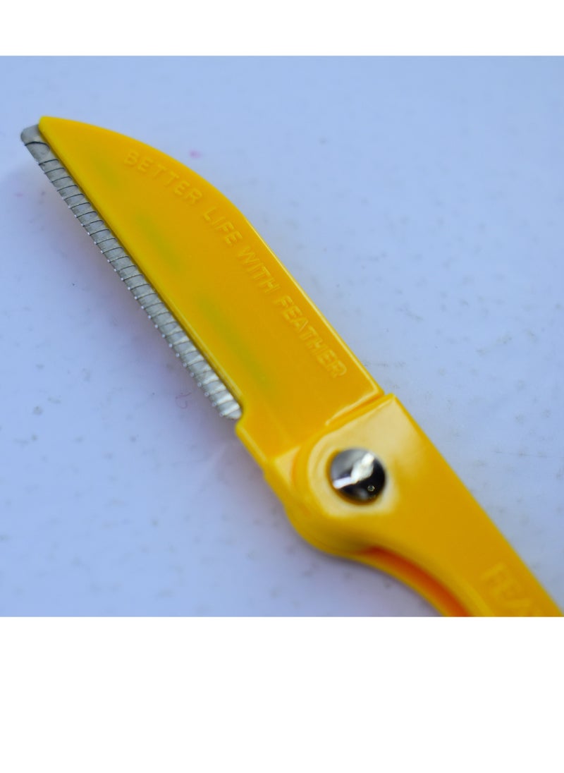 Feather-Flamingo - 2 Pieces Flamingo Ladies Razor For Facial And Body Hair Yellow - Image 1