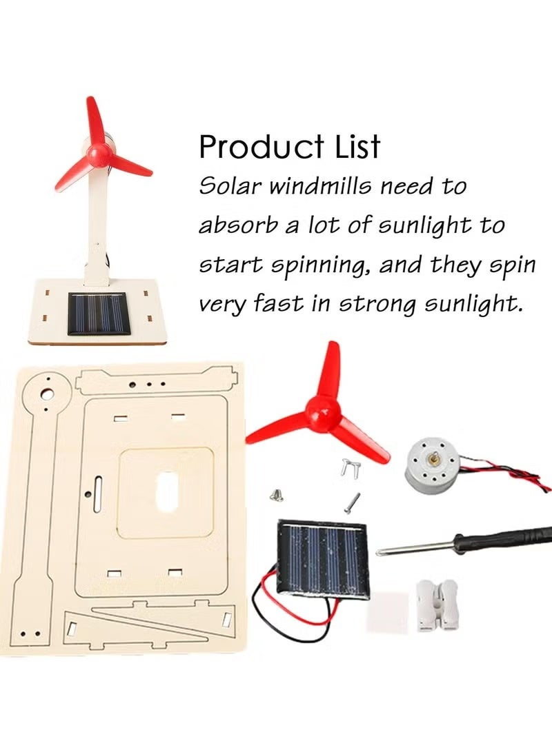 NajmStyle Small Wind Turbines - Solar Wind Mill Model, Solar Powered Educational Toy for Kids, Fun Learning Gift, Ideal for Home Decor and Garden Ornament, Technology Science Experiment Kit - Image 2