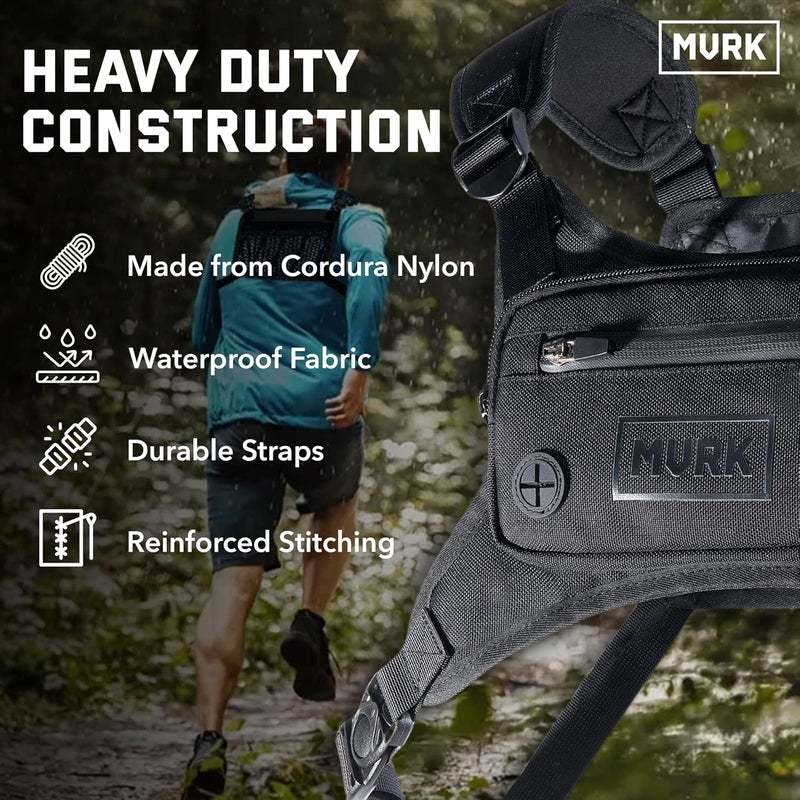 MVRK Water Resistant Chest Pack - Running Vest for Workouts, Running Phone Holder Extra Storage, Lightweight Running Pack - Image 4