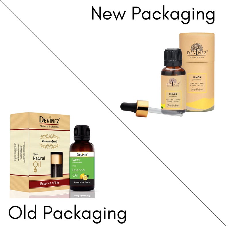 Devinez Lemon Cold Pressed Essential Oil, 100% Pure Natural & Undiluted Therapeutic grade for Face, Aromatherapy, Skin Pigmentation, Hair and Massage - 30ml in Glass Bottle - Image 2