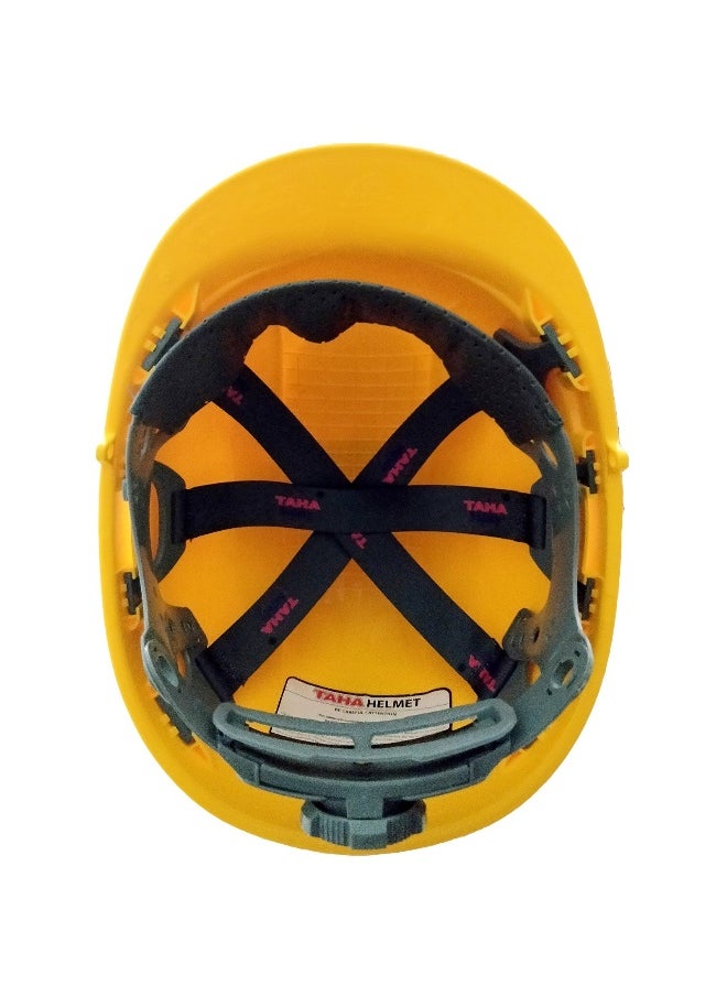 TAHA M2 KNOB Safety Helmet for Construction & Outdoor Activities | Adjustable Chin Strap & Manual Type Adjustment | Lightweight, Comfortable & Durable Hard Hat | Yellow  - Image 4