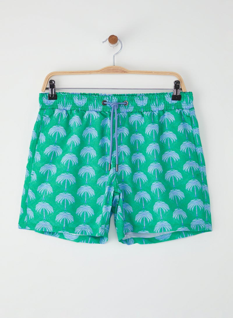 trendyol Green Standard Fit Palm Pattern Printed Swimsuit Swim Shorts Tmnss25Ds00005 - Image 2