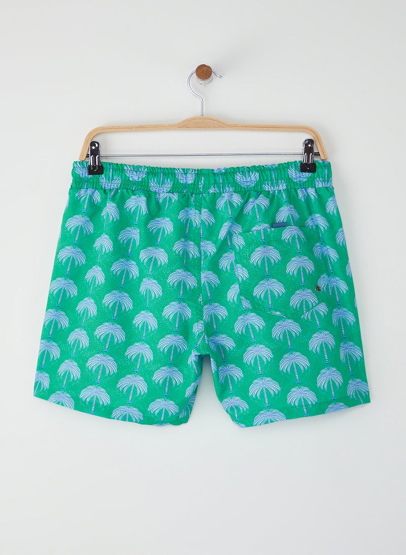 trendyol Green Standard Fit Palm Pattern Printed Swimsuit Swim Shorts Tmnss25Ds00005 - Image 4
