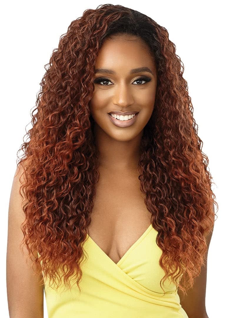 Outre CONVERTI CAP WET AND WAVY STYLE WIG - KISSED BY MIST (Color:DR HAZELNUT BROWN)