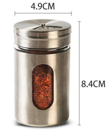 Dibha Glass Spice Shaker Jar with Steel Lid Multicolor/Great for Spices, Herbs, Seasonings (Set of 4, Diameter 5 cm, Height 8 Cm) - Image 3