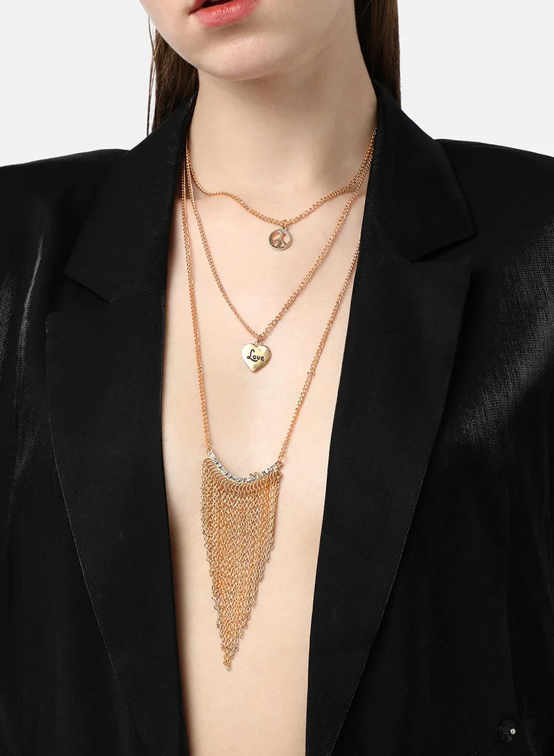 سوهي سلسلة قلادة مصممة مطلية بالذهب