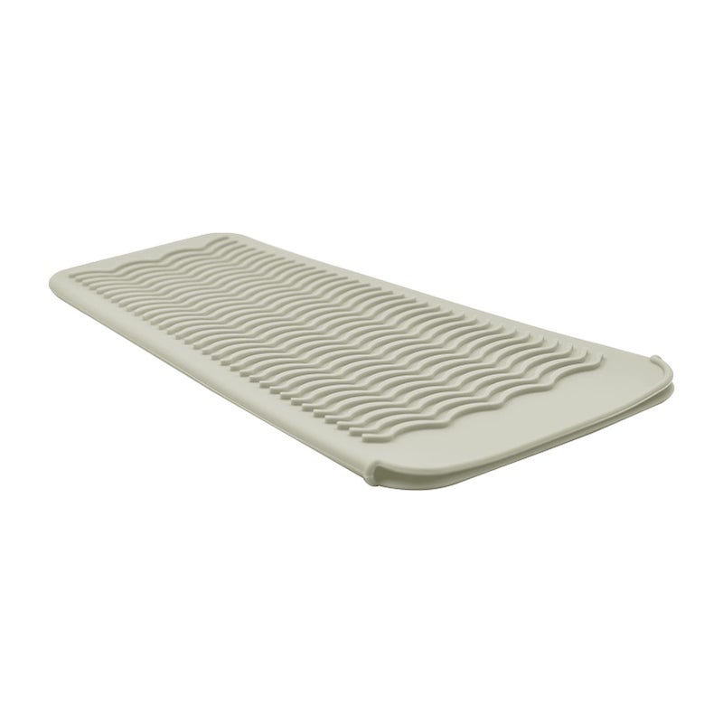 EIOKIT Silicone Heat Resistant Mat Protects Surfaces from Heat Damage Provides Slip Resistance and Offers Multipurpose Storage for Hot Hair Styling Tools 1 Pack Beige