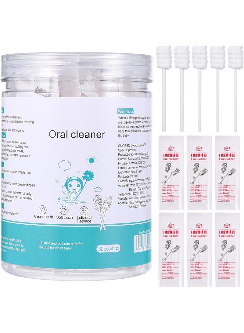 SUOREN Baby Tongue Cleaner Swabs (Box of 30) | Disposable, Sterile, Individually Wrapped | 360° Oral Care - Image 2