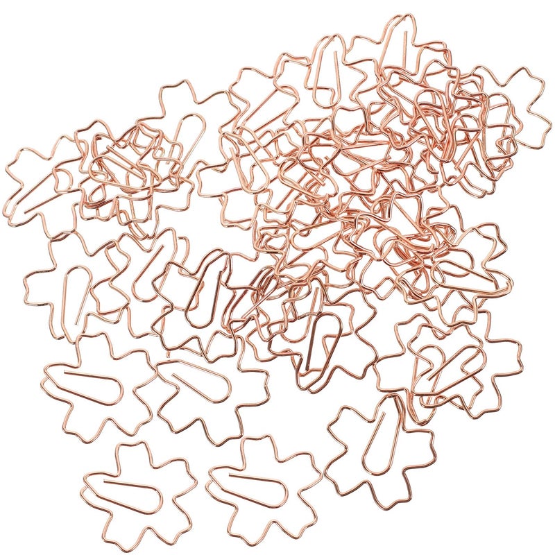 Rose Gold Metal Paper Clips 36pcs Cherry Blossom Design Bookmarks Office School Photo Note File Organization - Image 2