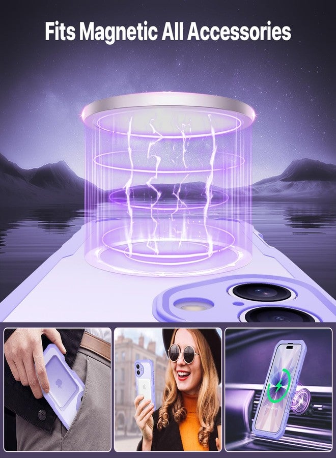 CENHUFO Compatible with iPhone 17 Privacy Case Fits Magsafe, Built-in Privacy Screen Protector and Camera Protective, 360 Full Body Shockproof Bumper Anti-spy Phone Case for iPhone 17 6.3 Inch -Purple - Image 4