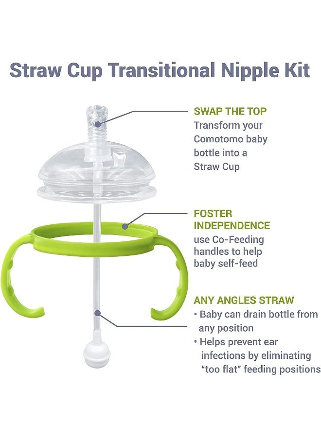 AnPei Straw Sippy Cup Transitional Nipple Kit for Comotomo Baby Bottles, 5 oz and 8 oz - Image 5