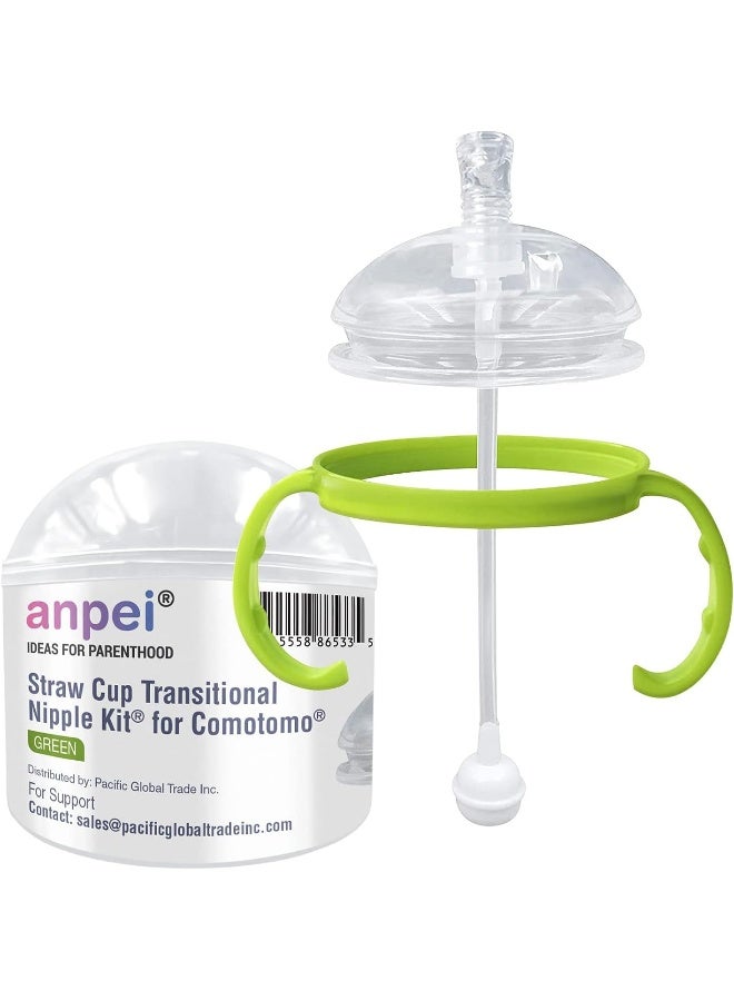 AnPei Straw Sippy Cup Transitional Nipple Kit for Comotomo Baby Bottles, 5 oz and 8 oz - Image 1