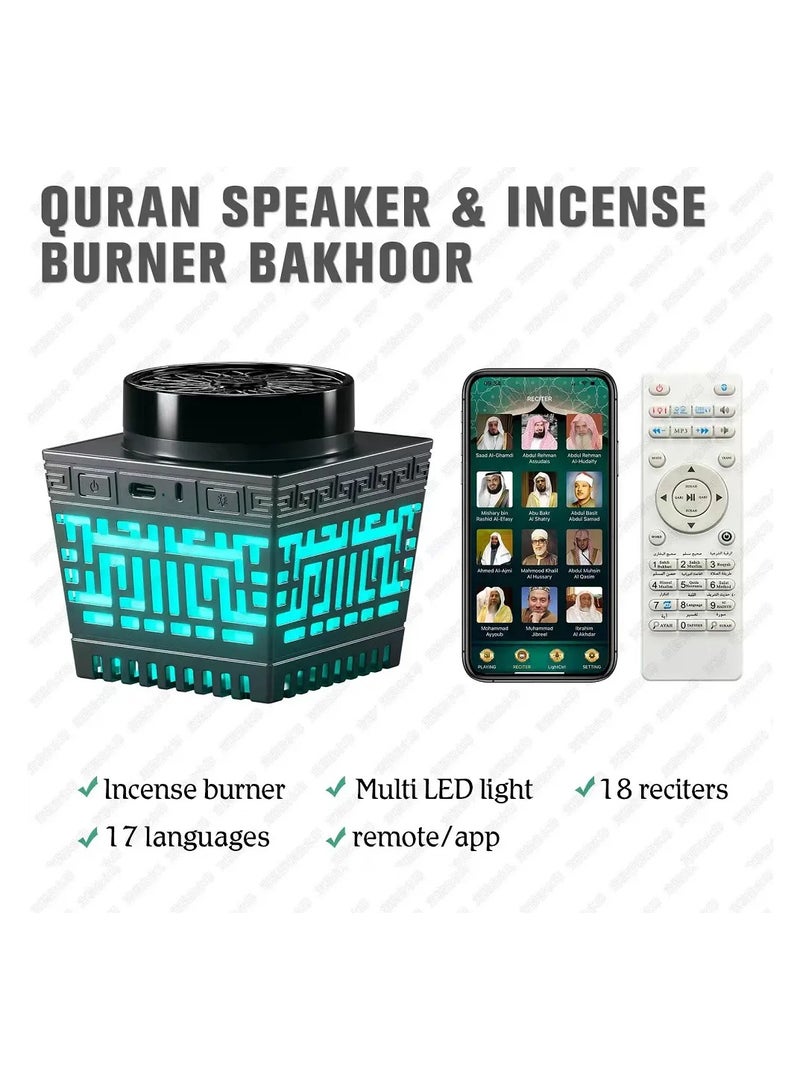 Quran Speaker Muslim Gift portable Electreric incense Bakhoor Burner with Complete the holy Quran APPzan Quran Speaker - Image 2