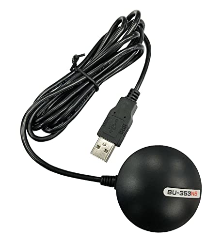 GlobalSat جهاز استقبال GNSS USB GlobalSat BU-353N5، أسود، صنع في تايوان - Image 1