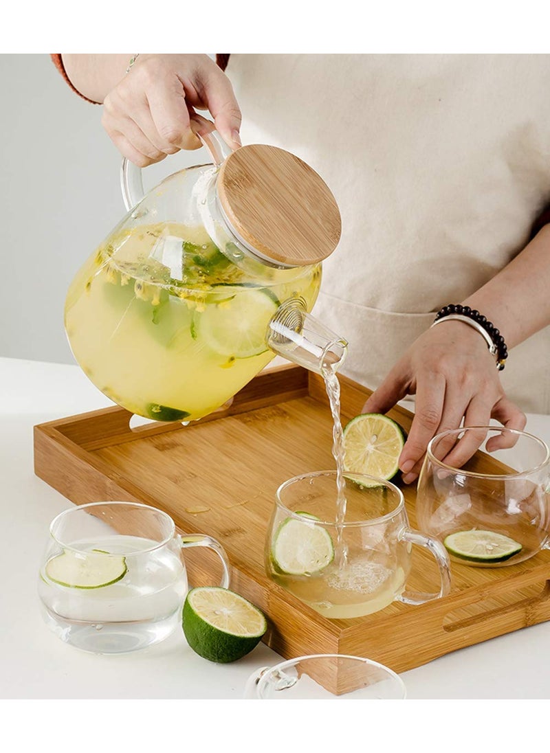 Korona Korona Beverage Glass Pitcher with Bamboo Wood Lid and Handle 18 L  - Image 3