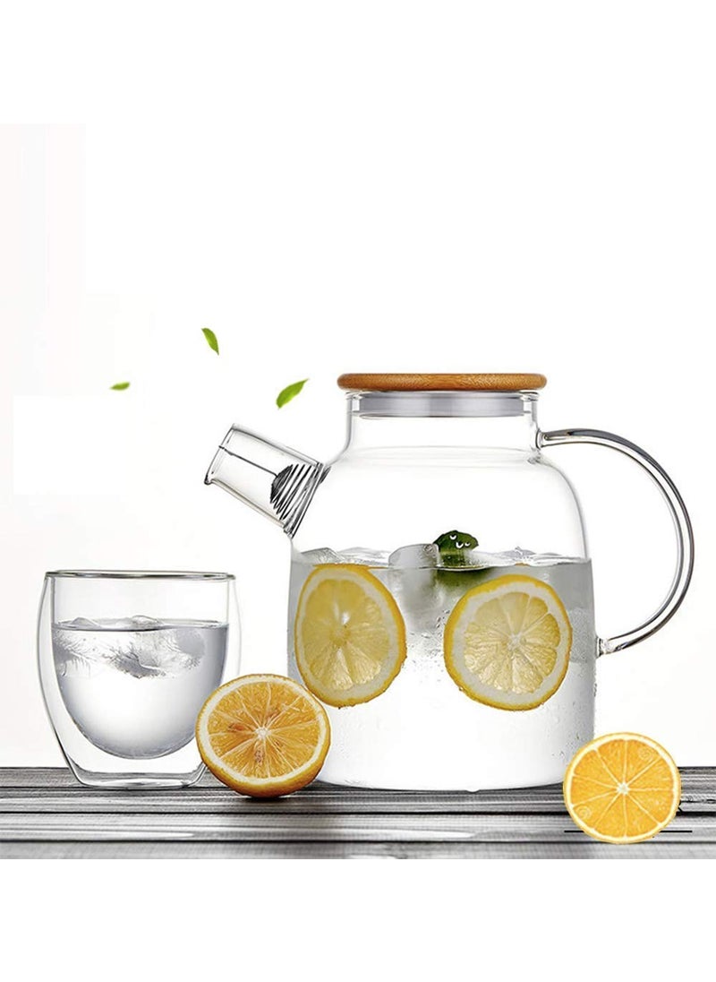 Korona Korona Beverage Glass Pitcher with Bamboo Wood Lid and Handle 18 L  - Image 2