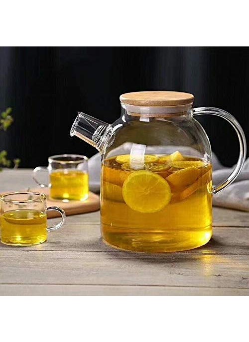 Korona Korona Beverage Glass Pitcher with Bamboo Wood Lid and Handle 18 L  - Image 1