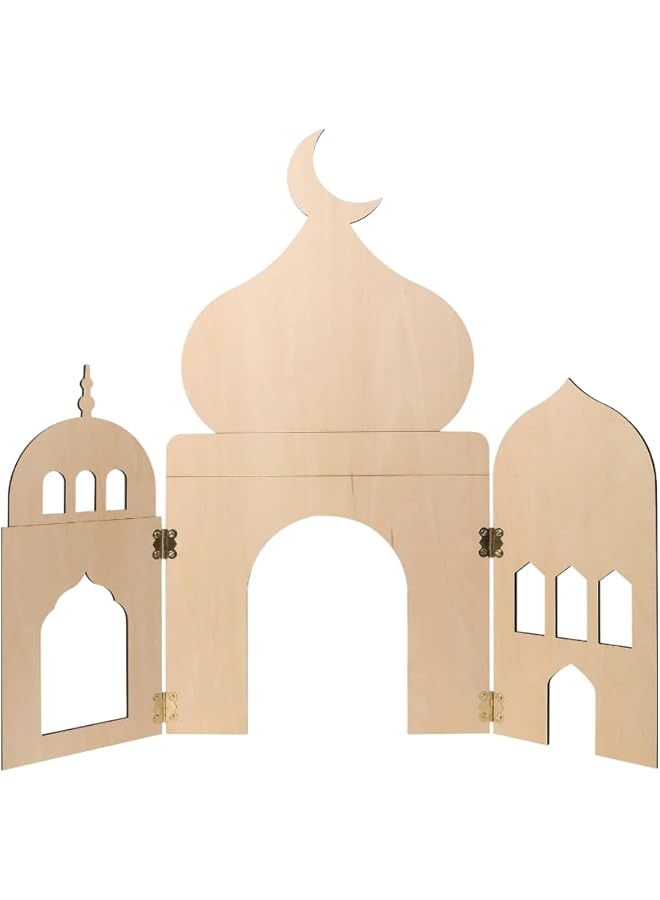 The Bros My Wooden Pop Up Masjid | Home Decoration | Eid, Ramadan Decoration | For Daily Prayer in Prayer Rooms | Mosque Shaped | Durable | Eco-Friendly | Islamic Themed - Image 1