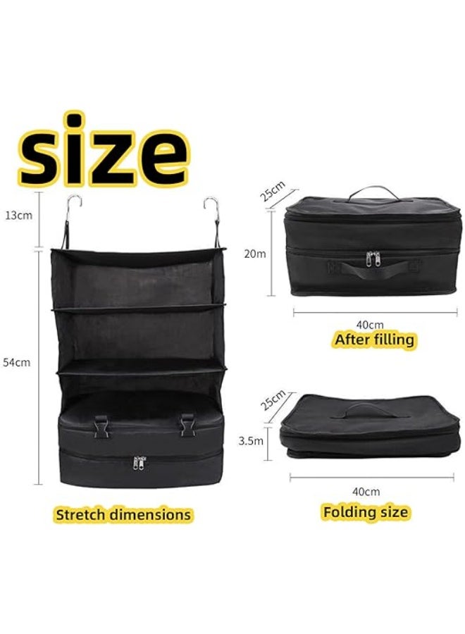 Hanging Closet Storage Bag Multi-layer Hanging Travel Shelves Suitcase Foldable Hanging Packing Cubes Suitcase Storage Bag for Travel for Wardrobe - Image 2
