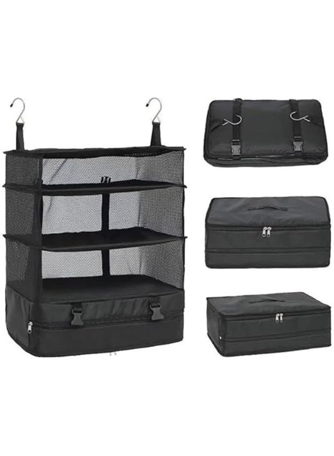 Hanging Closet Storage Bag Multi-layer Hanging Travel Shelves Suitcase Foldable Hanging Packing Cubes Suitcase Storage Bag for Travel for Wardrobe - Image 1