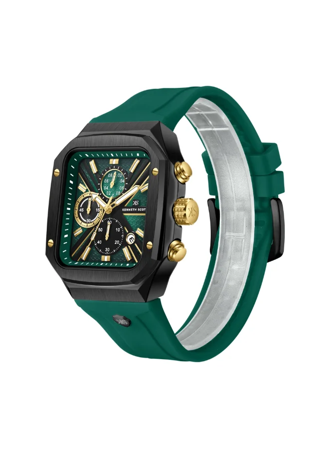 Kenneth Scott Men's Silicone Chronograph  Watch K26104-BSHB - 44 mm