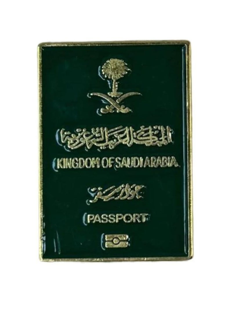 Saudi Passport Shape Metal Sticker for Mobile or Any Smooth Surface  - Image 1