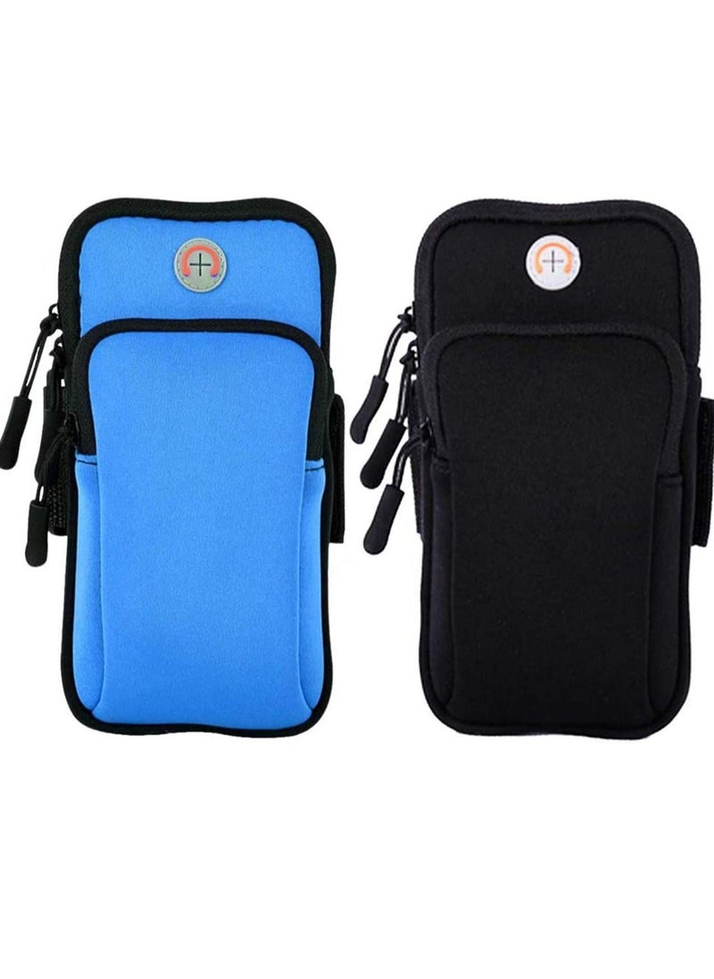 KASTWAVE MAKINGTEC Phone Armband Arm Pouch, Sports Running Armband Holder Multifunctional Arm Bag, Water Resistant Sports Phone Holder Case for 6.5 inches Phone 2 Pack  - Image 1