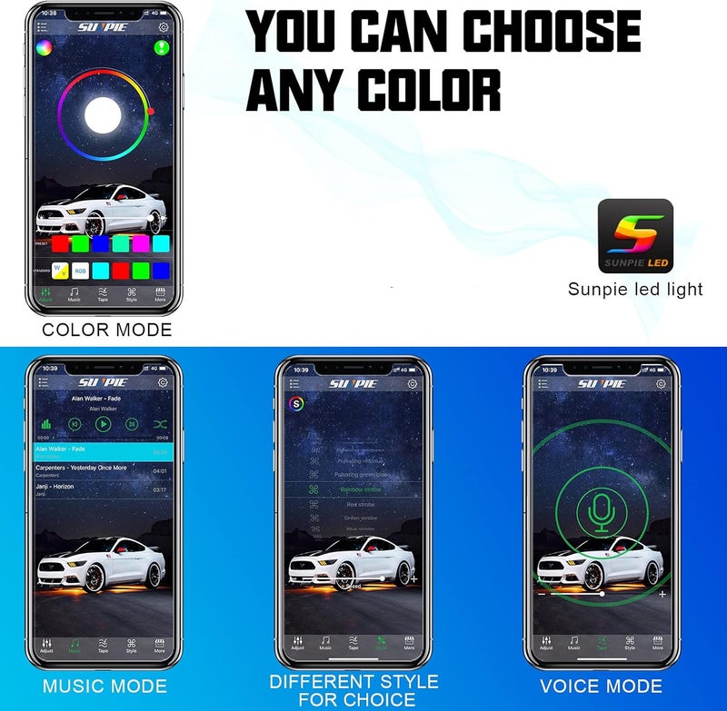 SUNPIE 8 Pods RGBW LED Rock Lights with Remote Control - Image 5