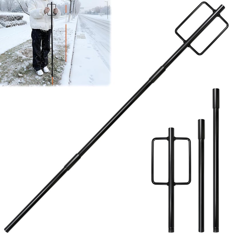 FULEIYA Snow Stake Install Tool Heavy Duty Snow Stakes Driveway Markers Installation Tool for Plow Stakes for 9/16" Diameter Sticks, Rust-Proof Coating, Detachable Design - Image 1