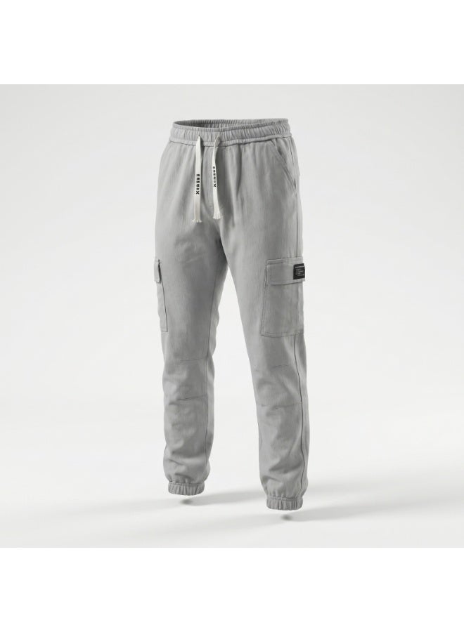 Premium Cotton Cargo Jogger Pants for Men Multi Pocket Elastic Waist Gym Athletic Sweatpants Heavy Duty Tactical Casual Trousers Comfort Stretch Work Outdoor Pants Combat Cargoes for Youth - Image 1