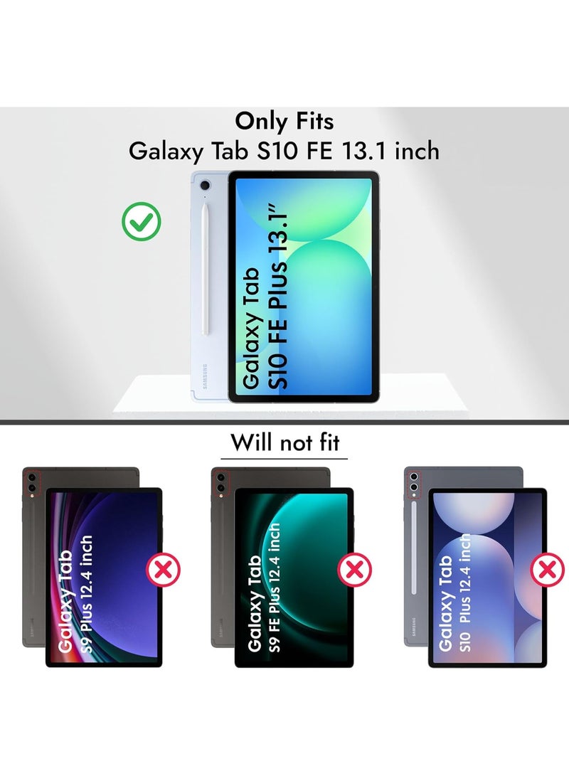 Y-Type Folio Case for Samsung Galaxy Tab S10 FE Plus 13.1 Inch with Pencil Holder, Hybrid Cover for Samsung Tab S10 FE Plus 13.1 inch, Support Auto Wake/Sleep - (Black) - Image 2