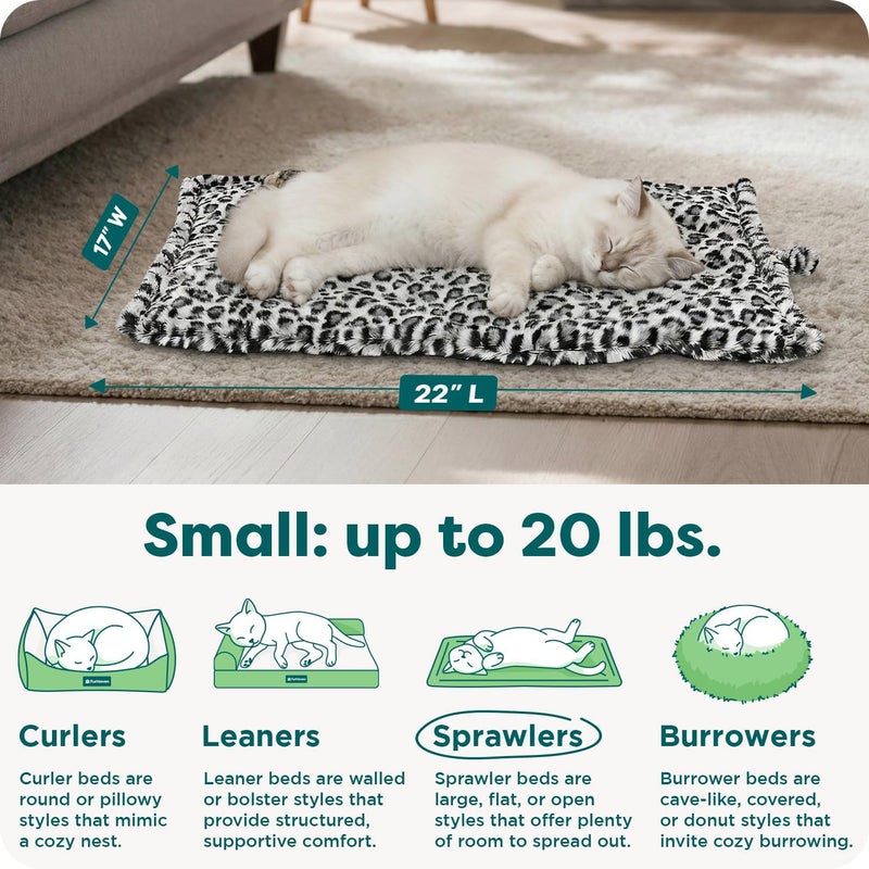 Pet Dog Bed Heating Pad | ThermaNAP Quilted Faux Fur Insulated Thermal Self-Warming Pet Bed Pad for Dogs & Cats, Snow Leopard, Small - Image 3