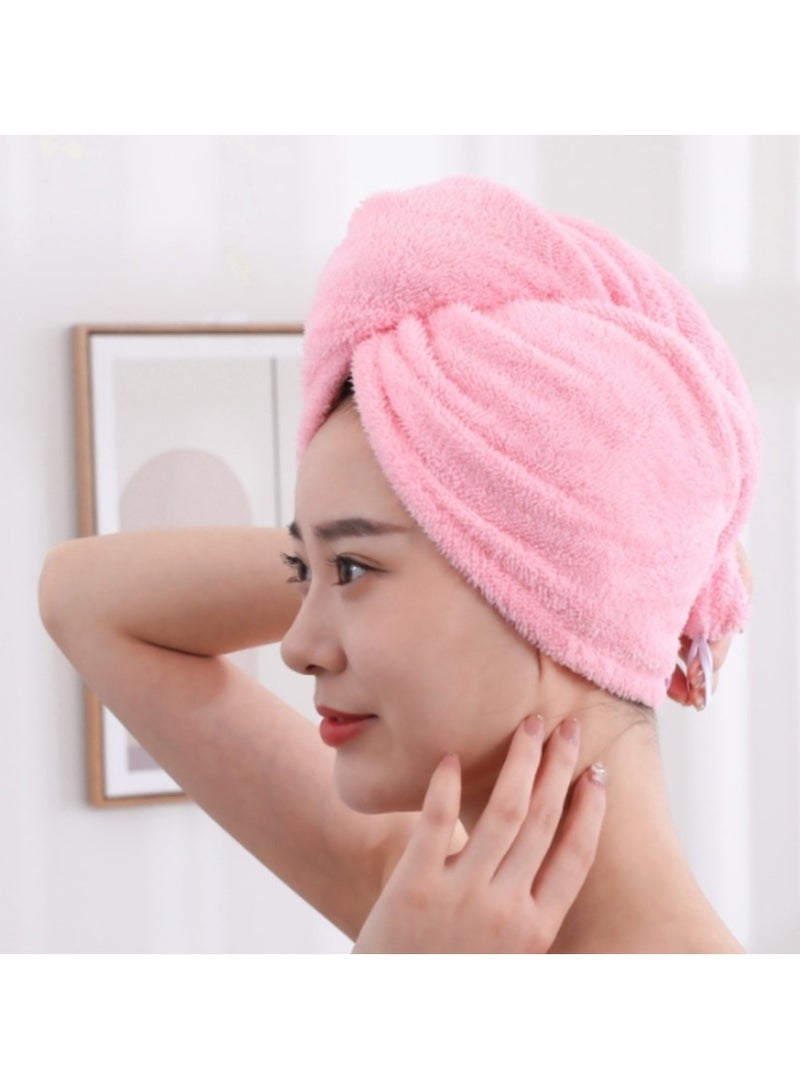 gem Microfiber Hair Wrap Bath Towel - 2pcs Set Pink & Purple - Image 3