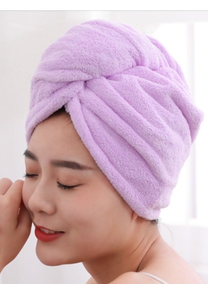 gem Microfiber Hair Wrap Bath Towel - 2pcs Set Pink & Purple - Image 1