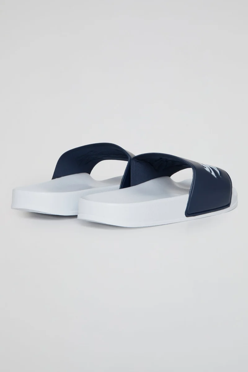 BHYPE SOCIETY  BHYPE SOCIETY - BHS NY LOGOS WHITE & NAVY BLUE SANDALS  | Best Price UAE