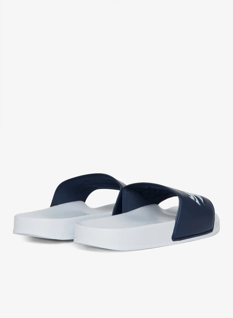 BHYPE SOCIETY  BHYPE SOCIETY - BHS NY LOGOS WHITE & NAVY BLUE SANDALS  | Best Price UAE