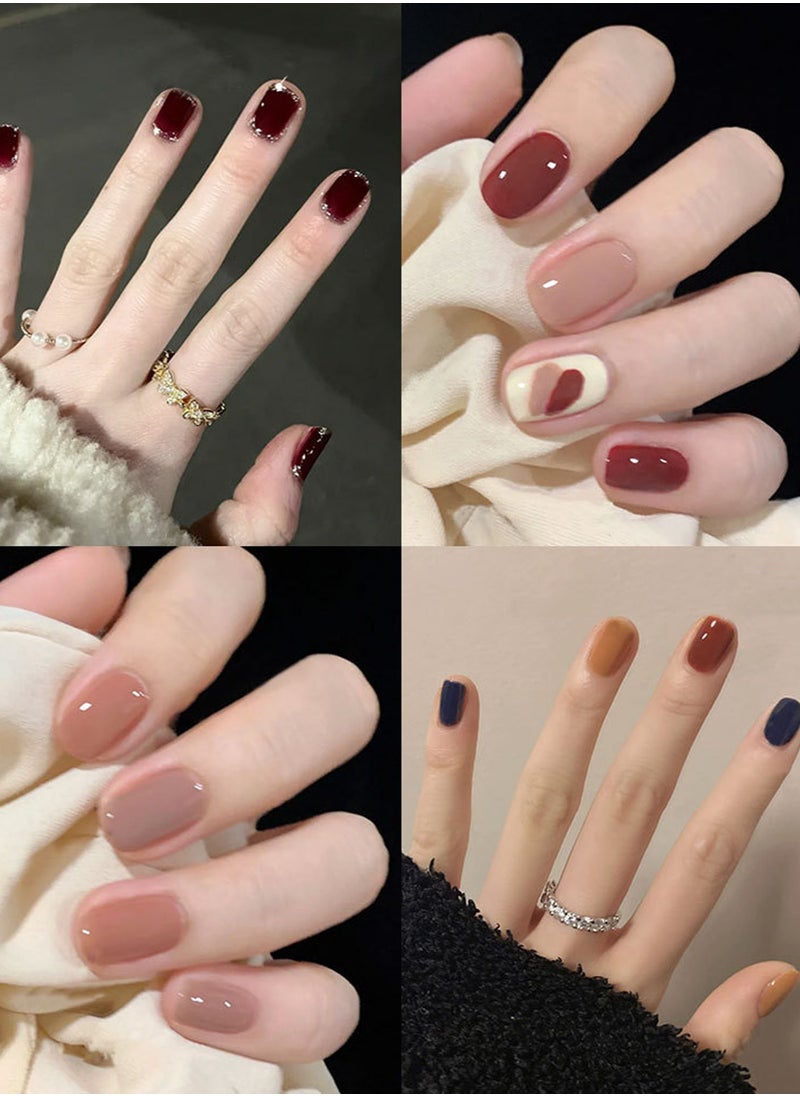 Miss Gooey - Gel Nail Polish Kit With UV Light 150W Nails Polish Set, Starter Nude 10 Colors Base And Top Coat Gel, Manicure Neutral At Home Art Light Remover -16pcs + 10 Colors + Tool Box + Dead Skin Scissors Nail - Image 1