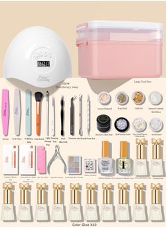 Miss Gooey Gel Nail Polish Kit With UV Light 150W Nails Polish Set, Starter Nude 10 Colors Base And Top Coat Gel, Manicure Neutral At Home Art Light Remover -16pcs + 10 Colors + Tool Box + Dead Skin Scissors Nail  - Image 5