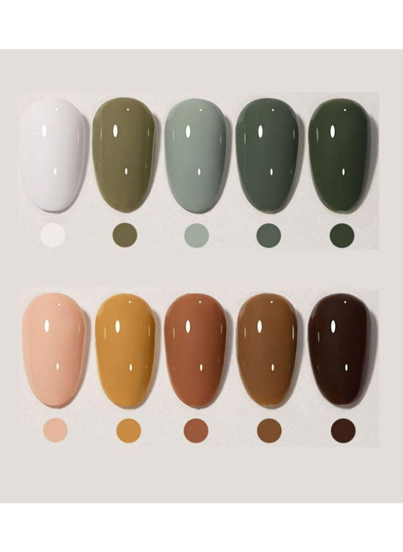 Miss Gooey - Gel Nail Polish Kit With UV Light 150W Nails Polish Set, Starter Nude 10 Colors Base And Top Coat Gel, Manicure Neutral At Home Art Light Remover -16pcs + 10 Colors + Tool Box + Dead Skin Scissors Nail - Image 1