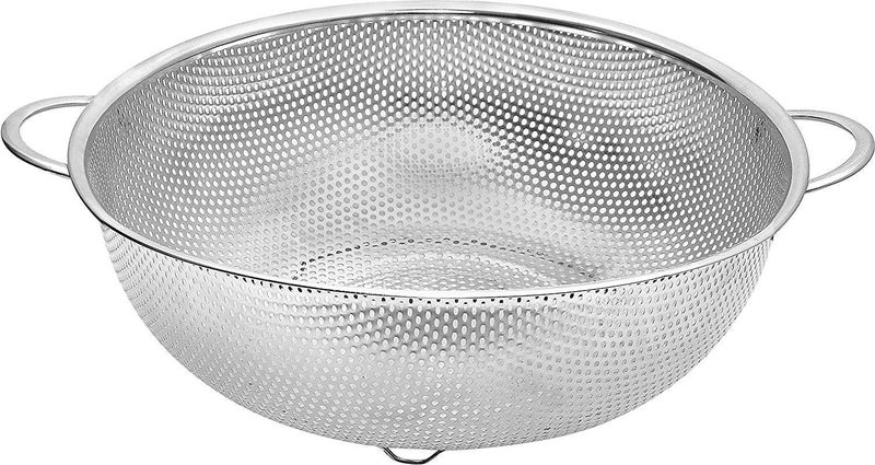 Skyzone Stainless Steel Kitchen Strainer with Handle Home Food Rice Vegetable Fruit Washing Drain Basket Mesh Sifter Colander - Image 1