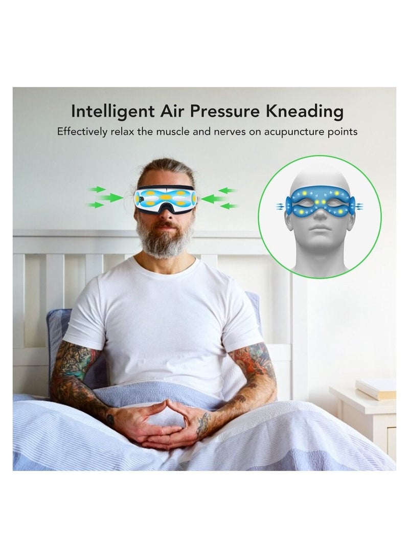 Smart USB Rechargeable Electric Eye Massager Air Pressure Hot Compress Massage Glasses Foldable Bluetooth Music Eyes Massager - Image 5
