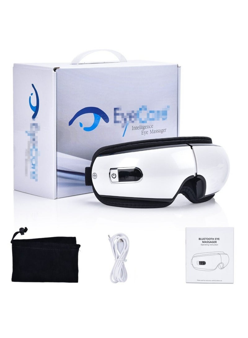 Smart USB Rechargeable Electric Eye Massager Air Pressure Hot Compress Massage Glasses Foldable Bluetooth Music Eyes Massager - Image 1