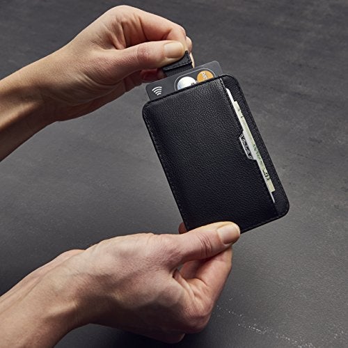 Vaultskin CHELSEA Mens RFID Blocking Slim Leather Card Wallet - Minimalist Front Pocket Cardholder in Matt Black - Image 5
