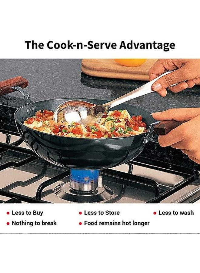 Hawkins Futura Hard Anodised Deep Fry Pan Kadhai Round Bottom Without Lid 1.5 Liters Black - Image 4