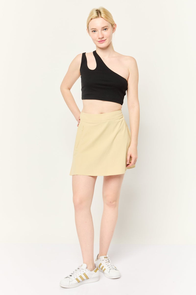 ESPRIT Women Solid Denim Mini Skort, Beige - Image 2