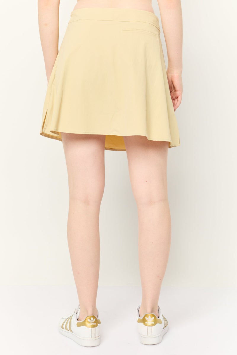 ESPRIT Women Solid Denim Mini Skort, Beige - Image 4
