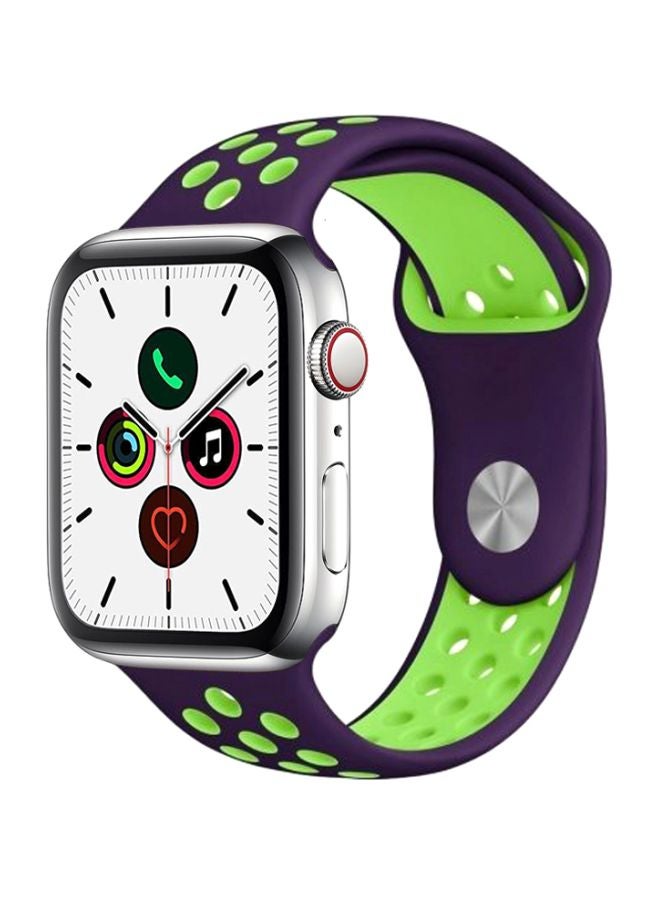 Perfii Replacement Band For Apple Watch Series 5/4/3/2/1 44/42mm Purple/Green - Image 2