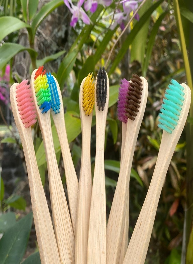 Birdbrid Organic Bamboo Toothbrush with Neem Oil Charcoal Soft Bristles, Eco Friendly, Anti-Bacterial, Wooden Biodegradable, Manual Brush, (White Pink) - Image 5