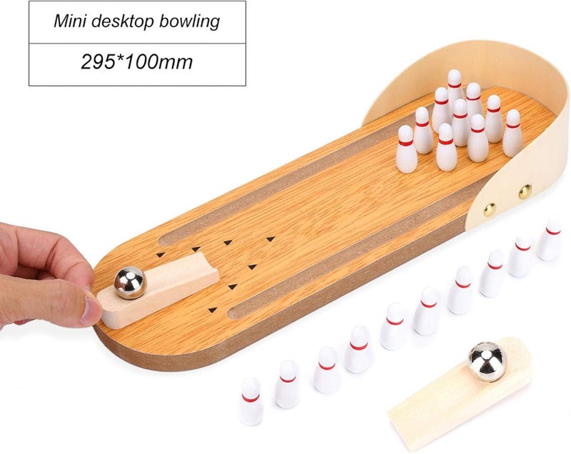 klarako Table Mini Bowling Game Decompression Toys Set,Portable Indoor Table Games for Whole Family, Kids and Adults,Play at Home Or Traveling - Image 5